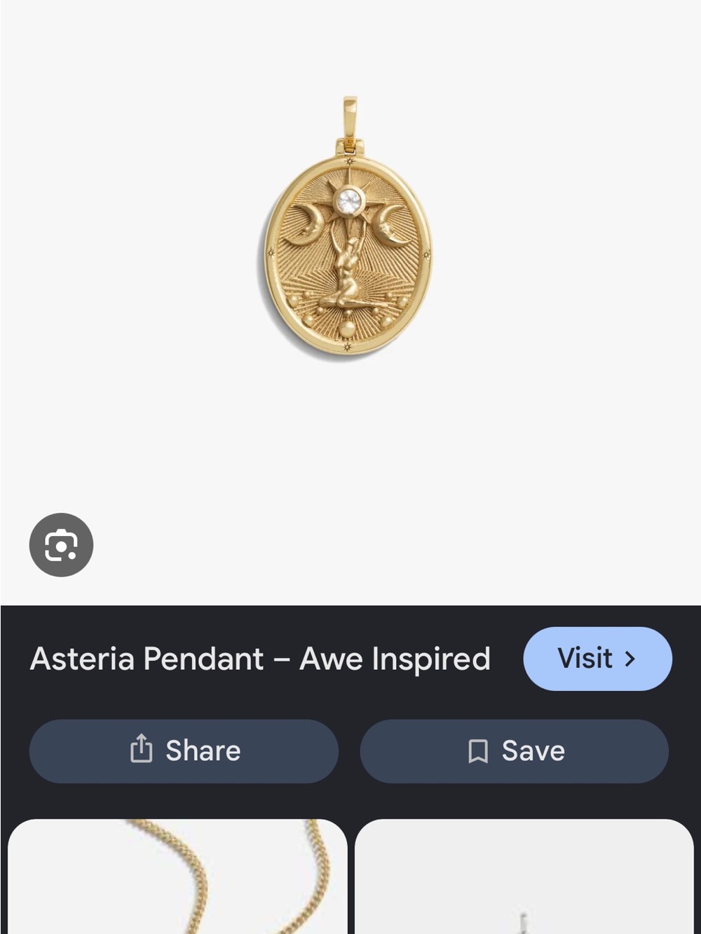 Awe inspired asteria pendent Gold Pendant Necklace - Celestial Medallion topaz
